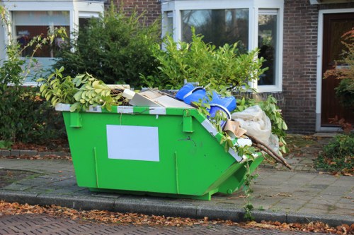 Before and after garden clearance in an urban setting
